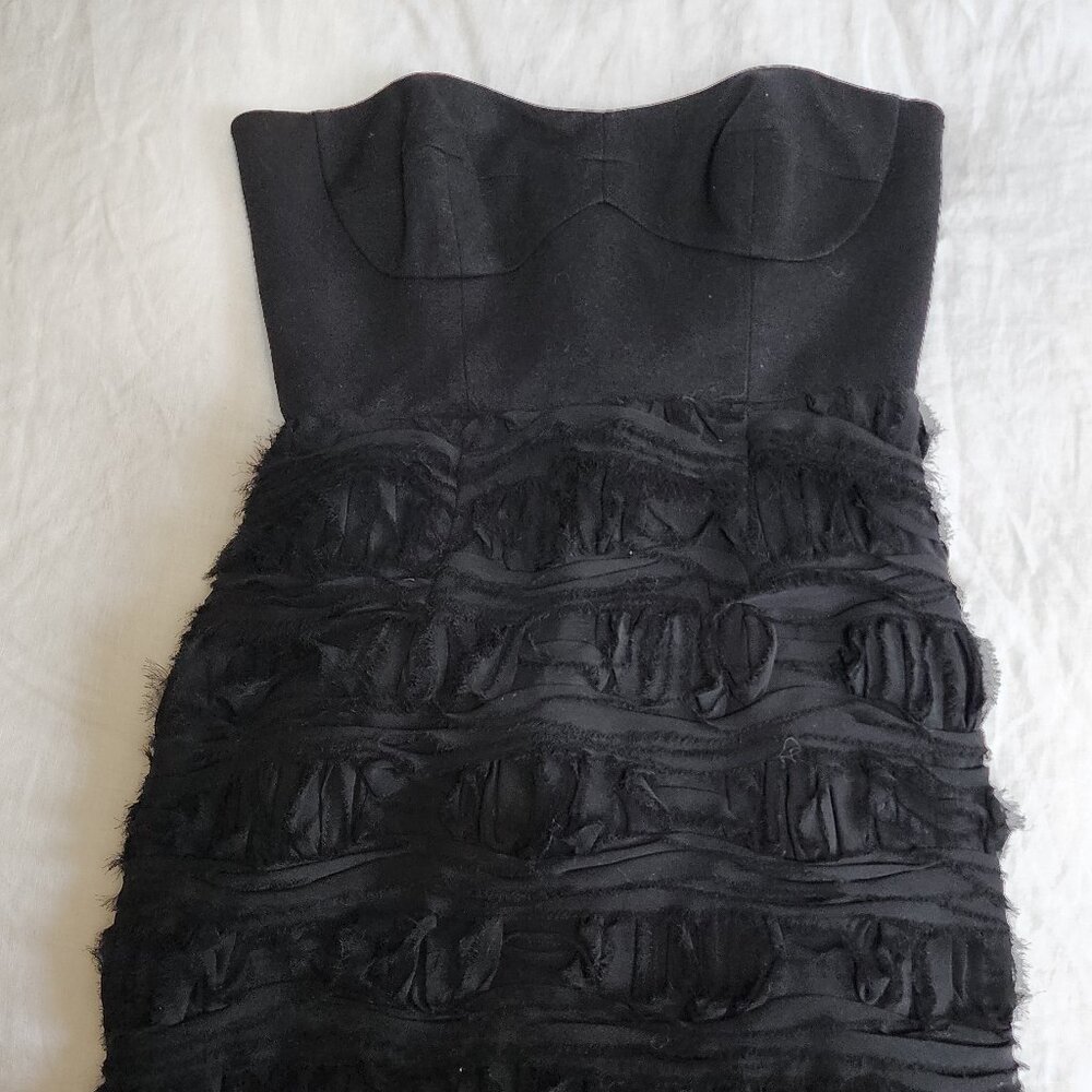 Cynthia Steffe Black Rosette Strapless Cocktail Dress